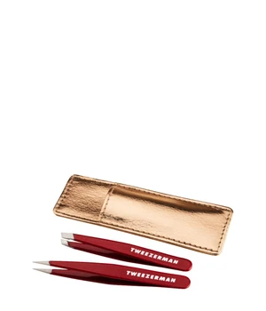 Tweezerman Vintage Rose Mini Tweezer Set - Mini Pinzetten Set mit Etui Pinzette · 2 Stk