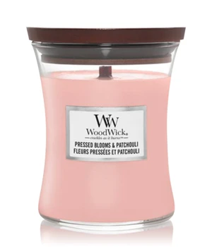 WoodWick Medium Hourglass Pressed Blooms & Patchouli Duftkerze · 275 g