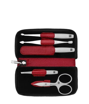 Zwilling Maniküre Pediküre Set 5tlg. mit Kombi-Nagelschere, Leder, rot Maniküre-Set · 1 Stk