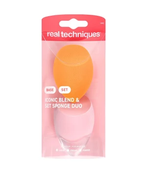 Real Techniques Iconic Blend + Set Sponge Duo Make-Up Schwamm · 2 Stk