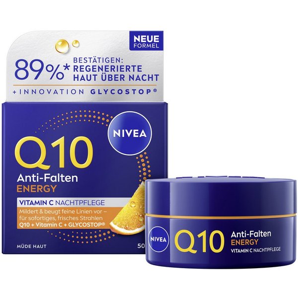 NIVEA Q10 Energy Anti-Falten Nachtpflege Nachtcreme · 50 ml