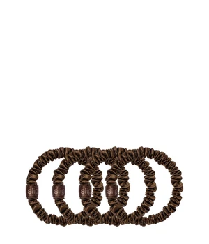 Slip Pure Silk Back To Basics Skinny Scrunchies Dark Brown Haargummi · 4 Stk