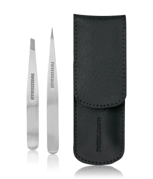 Tweezerman Petite Tweezer Set Petite Pinzetten Set mit Etui, Black Augenbrauen Set · 1 Stk