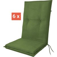 doppler Auflage "STAR" Midi, 6er-Pack, 110x48x6 cm, Polyester, grün – Ansicht 1