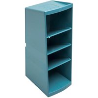 Exacompta Ordnungshelfer "Multitower AutentiK" 4 Fächer, 230 x 80 x 110 mm, blau-grau