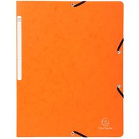 50 Exacompta Eckspannmappen aus Colorspan-Karton, 355 g/m², DIN A4, ohne Klappen, orange