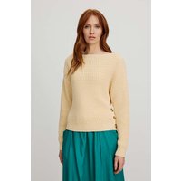 tranquillo Bio-Damen-Strickpullover mit U-Boot-Ausschnitt, vanilla, Gr. S