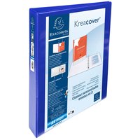 10 Exacompta Ringbücher "Kreacover", DIN A4 Maxi, 2 Ringe 25 mm, RB 47 mm, blau