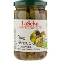 LaSelva Grüne Bio-Oliven in Salzlake, entsteint, 295 g