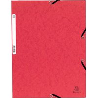 50 Exacompta Sammelmappen, Colorspan-Karton, 355 g/m², DIN A4, Gummizug, 3 Klap., rot