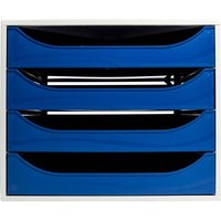 Exacompta Schubladenbox Ecobox "Office", DIN A4+, 4 Schubladen, nachtblau – Ansicht 1