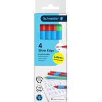 Schneider 4er-Pack Kugelschreiber Lehrer-Korrekturset "Slider Edge XB" 3+1Gratis,sortiert