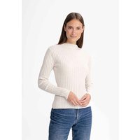 MELA Bio-Damen-Strickpullover 'NAMARI' mit kurzem Stehkragen, cream melange, Gr. L