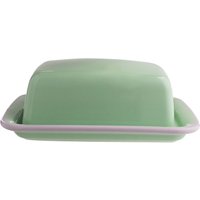 tranquillo Butterdose "GREEN CANDY" aus Steinzeug, 17,2 x 14,5 x 5,2 cm, grün/lila