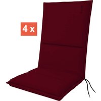 doppler Auflage "CITY" Midi, 4er-Pack, 110x48x6 cm, Polyester, bordeaux – Ansicht 1