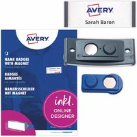 Avery Zweckform 5 Namensschilder 'Polar30' mit Magnet, anthrazit, 70 x 30 mm – Ansicht 1