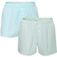 Living Crafts 2er-Pack Bio-Herren-Boxershorts "Gregor", mare/seagrass, Gr. S – Ansicht 1