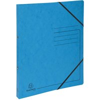 10 Exacompta Ringbücher, Colorspan-Karton, 355 g/m², DIN A4, Gummizug, 2 Ringe, türkis