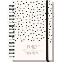Häfft Familienkalender 2026/27 17 Monate, golden hearts