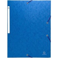 50 Exacompta Sammelmappen "Scotten", 425 g/m², DIN A4, Gummizug, 3 Klappen, blau
