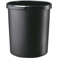 HAN Papierkorb aus Recyclingkunststoff, 30 l, 40 x Ø 36 cm, schwarz – Ansicht 1
