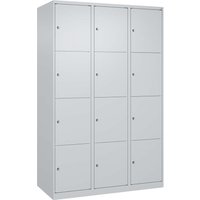 C+P Schließfachschrank Classic PLUS, 12 Fächer, 1850x1200x500mm, Lichtgrau/Lichtgrau
