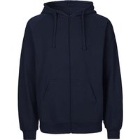 Neutral Bio-Unisex-Zip-Hoodie 'Tiger Cotton' mit gebürstetem Fleece, navy, Gr. M – Ansicht 1