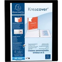 10 Exacompta Ringbücher "Kreacover", DIN A4 Maxi, 4 Ringe 30 mm, RB 47 mm, schwarz