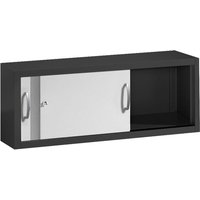 Schiebetürenschrank aus Stahl 120 cm breit anthrazit/alusilber T 40 H 50 – Ansicht 1