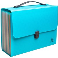 Exacompta Fächertasche mit Griff "Pop'N Co" 24 Fächer, Reycling-PP, DIN A4, cyan – Ansicht 1