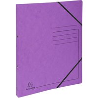 10 Exacompta Ringbücher, Colorspan-Karton, 355 g/m², DIN A4, Gummizug, 2 Ringe, violett