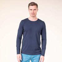 Living Crafts Bio-Herren-Langarmshirt "TERIK" mit Rundhalsausschnitt, ink blue, Gr. L