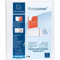 10 Exacompta Ringbücher "Kreacover", DIN A4 Maxi, 4 Ringe 25 mm, RB 47 mm, 2 Taschen, weiß – Ansicht 1