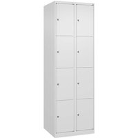 C+P Schließfachschrank Classic PLUS, 8 Fächer, 1850x600x500mm, Verkehrsweiß/Verkehrsweiß – Ansicht 1