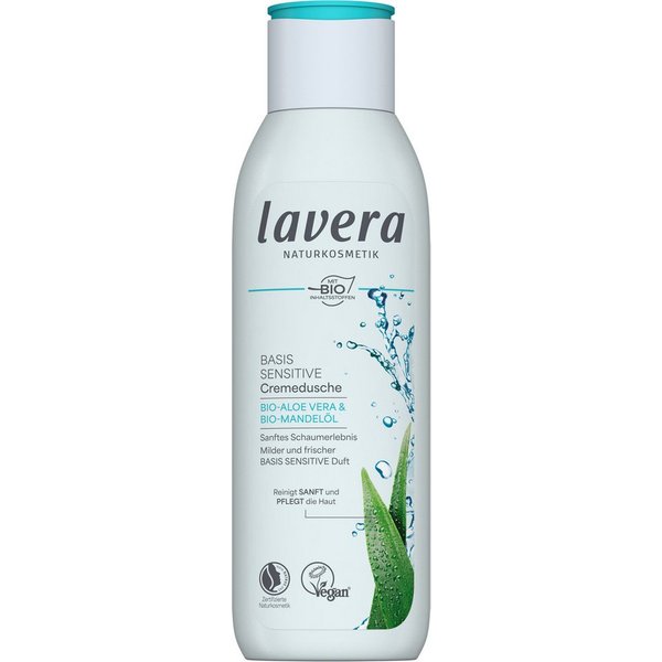 lavera Cremedusche "Basis Sensitive" Bio-Aloe Vera & Bio-Mandelöl, 250 ml