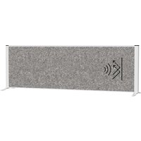 MAUL Sideboard-Trennwand "MAULconnecto" silber, Akustik 160 x 50 cm, dunkelgrau