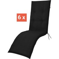 doppler Auflage "STAR" für Relaxliege, 6er-Pack, 170 x 48 x 6 cm, Polyester, anthrazit – Ansicht 1