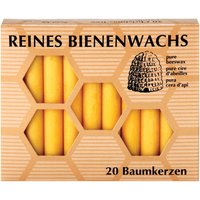 20 Hahn Baumkerzen aus Bienenwachs im Geschenkkarton