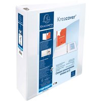 10 Exacompta Ringbücher "Kreacover", DIN A4 Maxi, 4 Ringe 60 mm, RB 90 mm, weiß