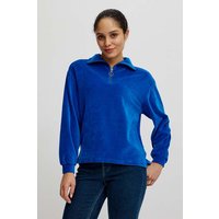 tranquillo Bio-Damen-Troyer aus Nicky Velours, sky diver, Gr. L