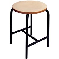 H-Strebe-Hocker mit Buchenholzsitzfläche, Höhe 550 mm
