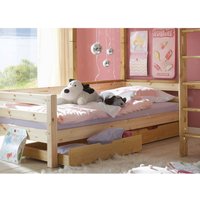 Bett "Infanskids" 90x200 cm, mit 2 Rollschubkästen, Kiefer lackiert – Ansicht 1