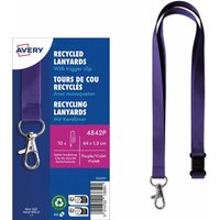 Avery Zweckform 10 Lanyards aus Recyclingkunststoff 440 x 15 mm, lila