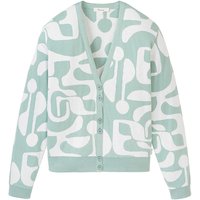 tranquillo Bio-Damen-Strickjacke mit V-Ausschnitt, granite green, Gr. S