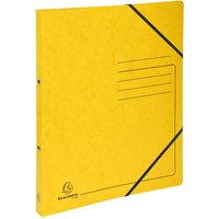 10 Exacompta Ringbücher, Colorspan-Karton, 355 g/m², DIN A4, Gummizug, 2 Ringe, gelb