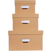 3er-Set Exacompta Aufbewahrungsboxen "Office By Me", Multiformat, beige – Ansicht 1