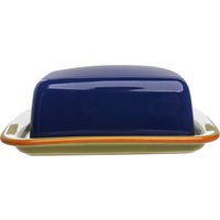 tranquillo Butterdose "COLOURI" aus Steinzeug, 17,2 x 14,5 x 5,2 cm, blau