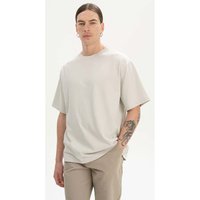 MELA Bio-Herren-T-Shirt 'BHAJAN' mit überschnittenen Schultern, birke, Gr. L – Ansicht 1