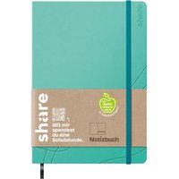 share Notizbuch DIN A6 blanko, türkis