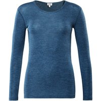 Living Crafts Bio-Damen-Langarmshirt "BIANCA" mit Rundhalsausschnitt, mid blue, Gr. XL